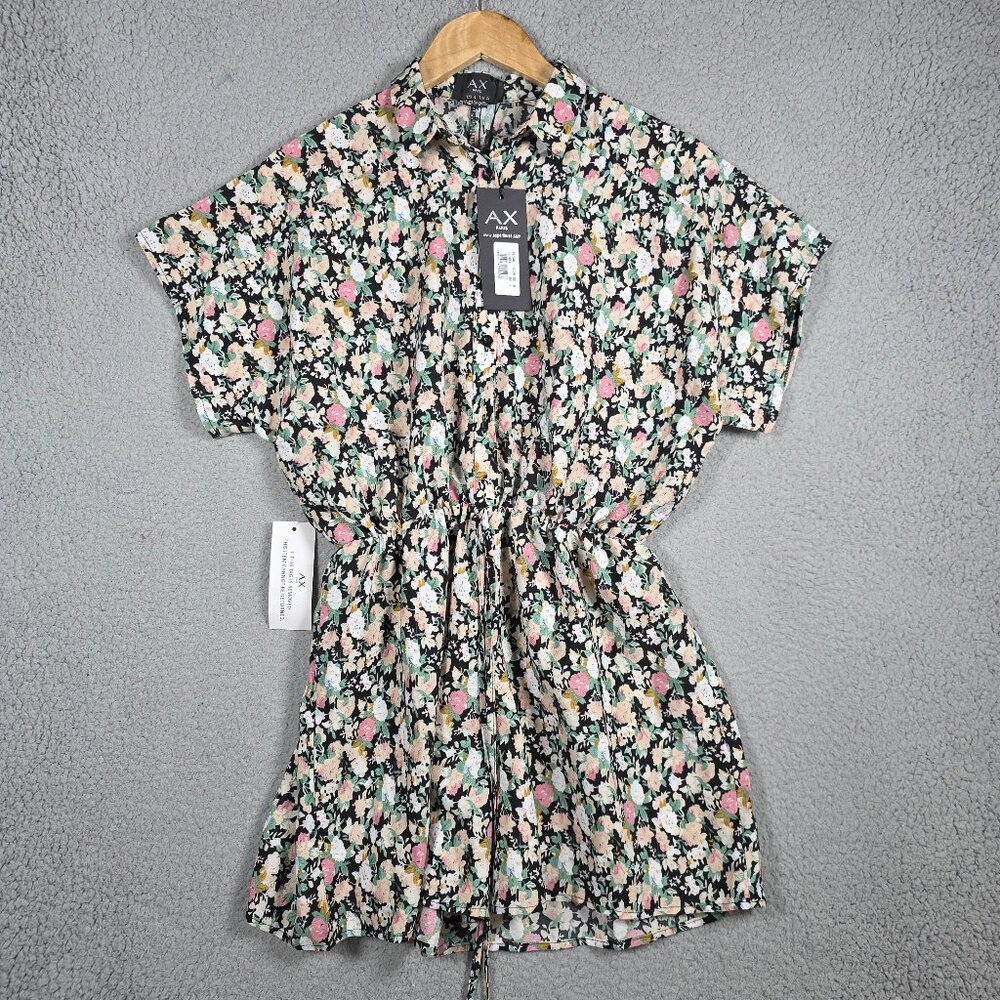 AX Paris Romper/Playsuit Women 4 Black Floral Print Button Up Boho Fairy Grunge